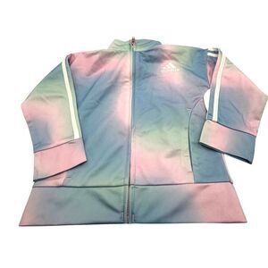 Adidas Youth Tie-Dye Track Jacket Zip-Up Medium Polyester Blend Blue & Pink 24M